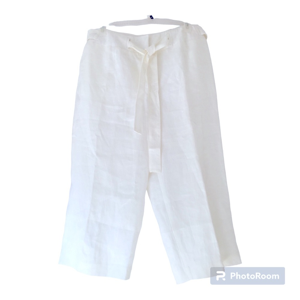 Talbots Womens Crop Capri Pants White Plus Size 20